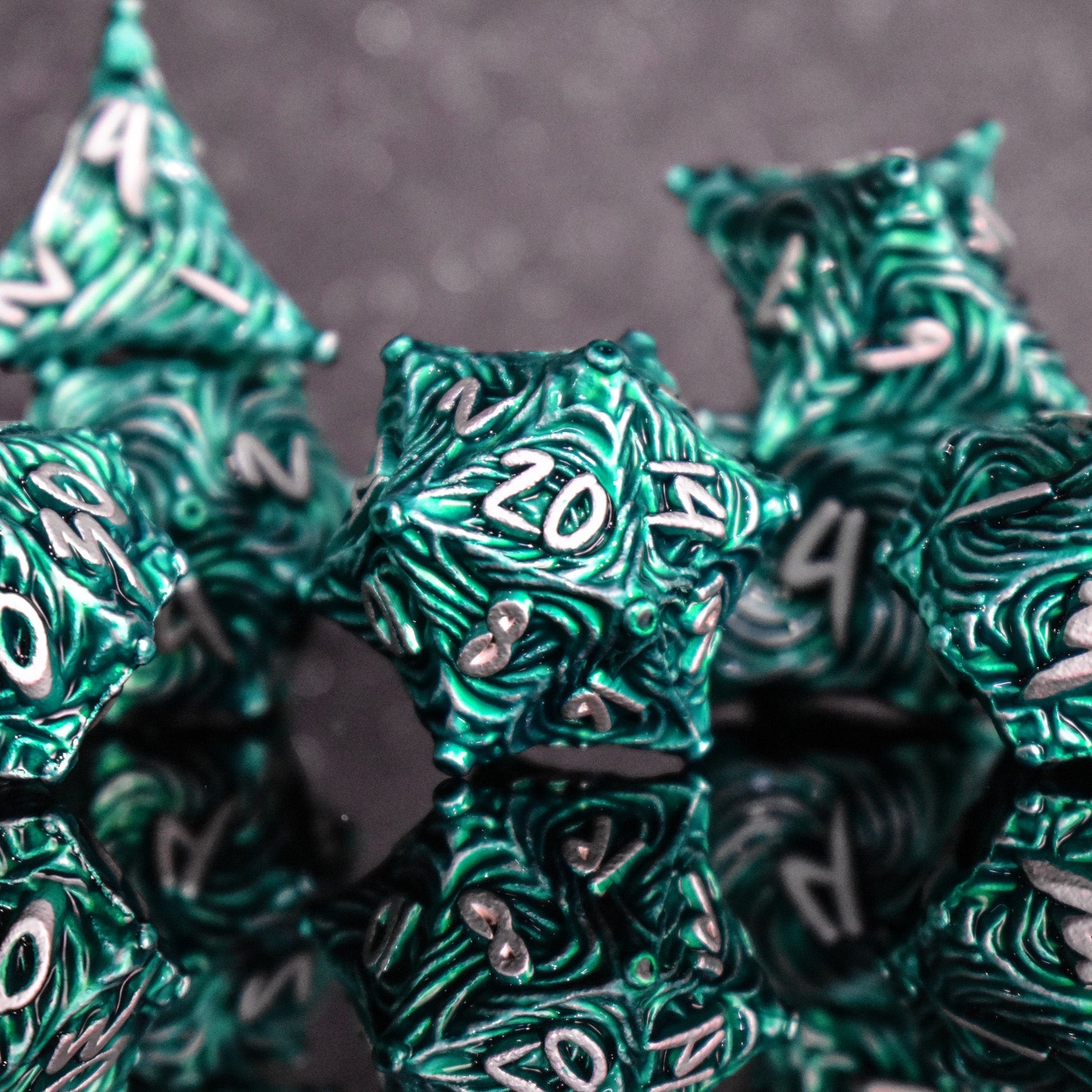 Vortex Warp Metal Dice Set - Green