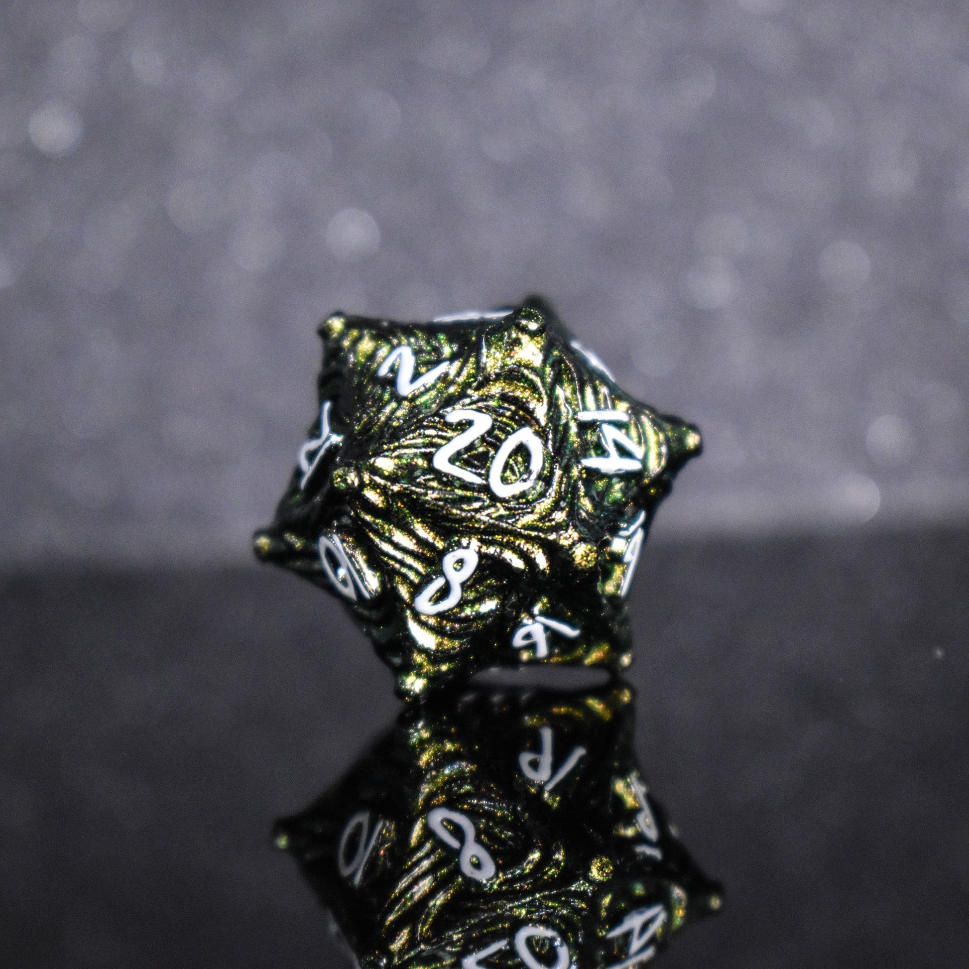 Vortex Warp Metal Dice Set - Pearlescent Green