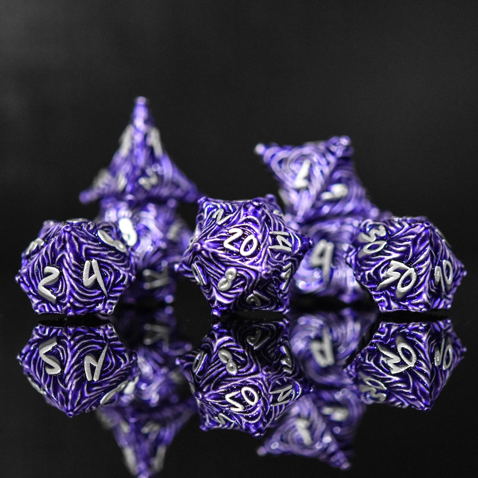 Vortex Warp Metal Dice Set - Purple