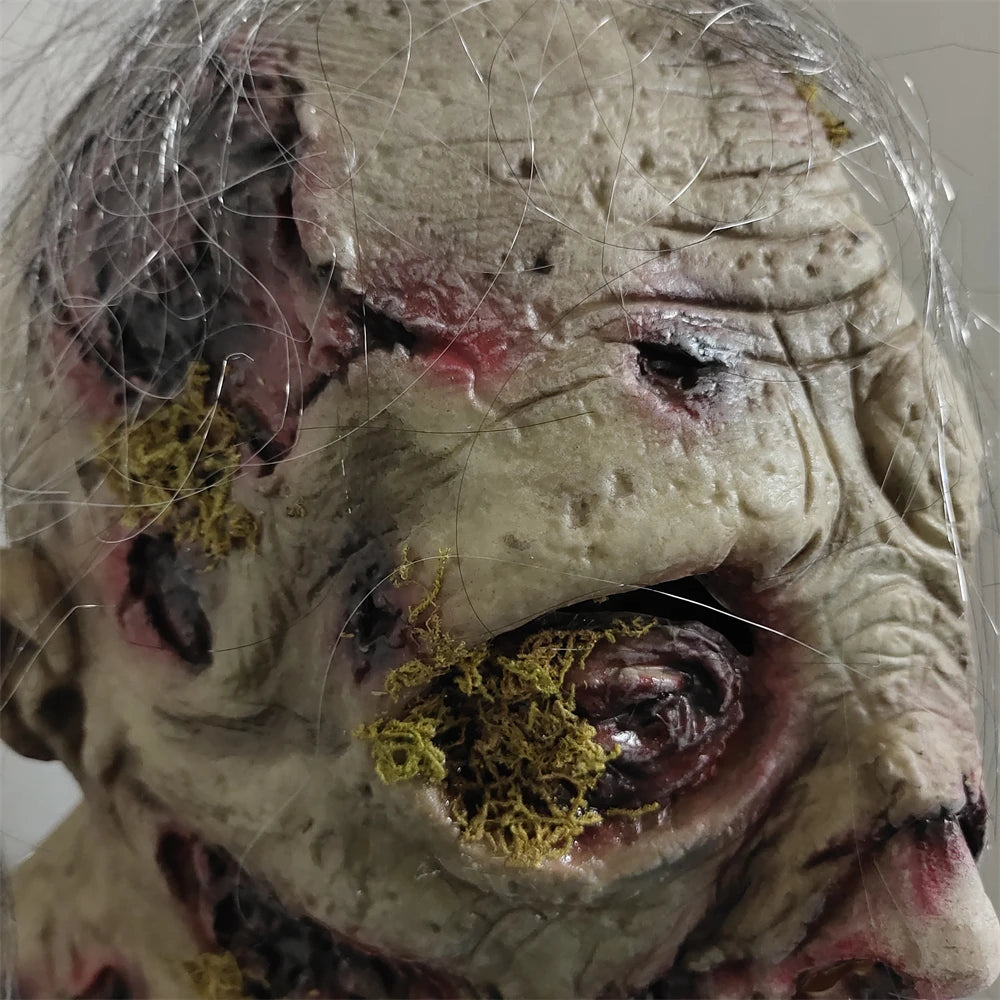 Walking Dead Zombie Head Mask Movie Cosplay Scary Monster Latex Masks Halloween Party Horror Seaweed Zombie Mask Role Play Props