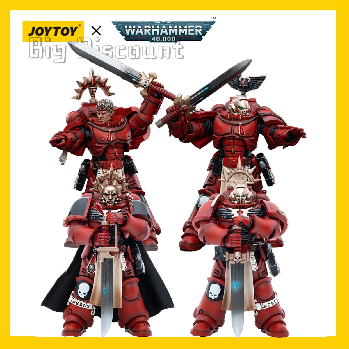 [IN STOCK] JOYTOY 1/18 Warhammer 40K Action Figure Blood Angels Veteran 4PCS Model Toy Gift Free Shipping