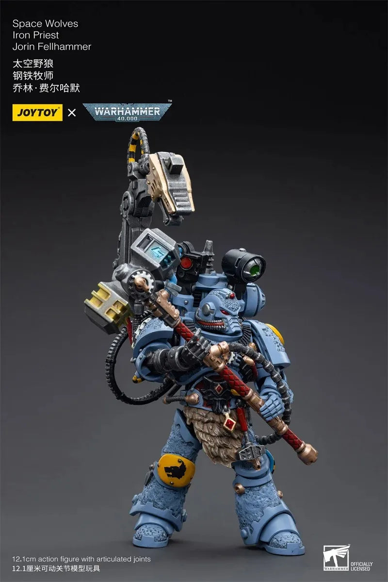 Warhammer 40K 1/18 Action Figures Space Wolf Steel Reverend Jolin Felhammer for 3.75Inch Game Soldier Action Figure Toys