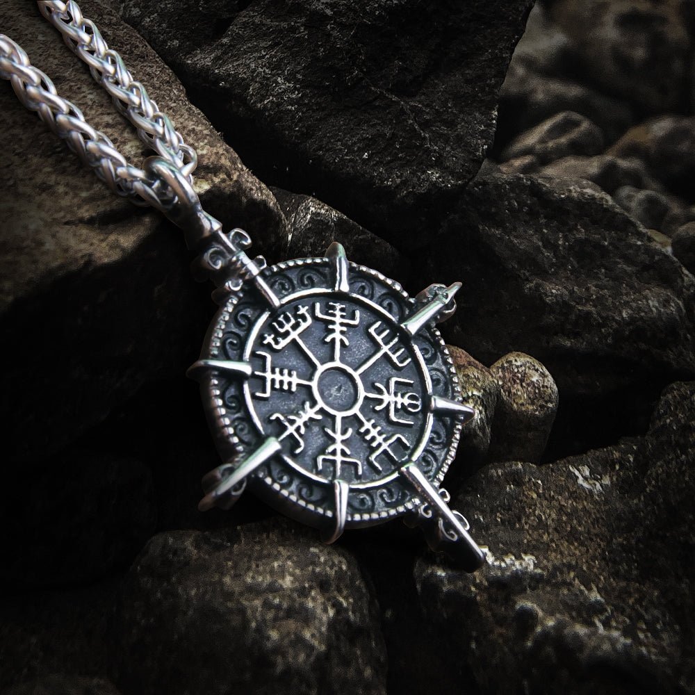 Warrior's Way Viking Vegvisir Boussole Talisman Collier