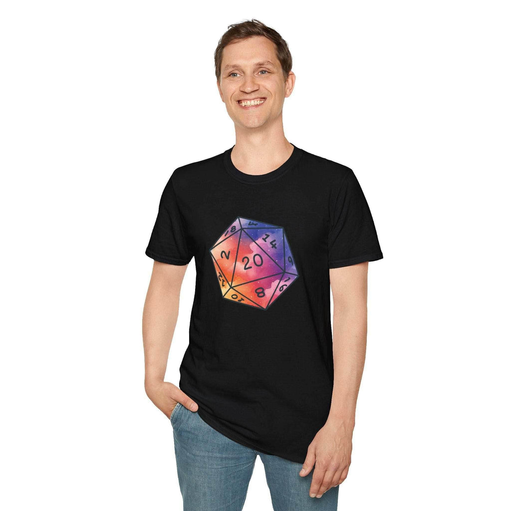 Watercolor Clouds D20 Dice Shirt - Black / S