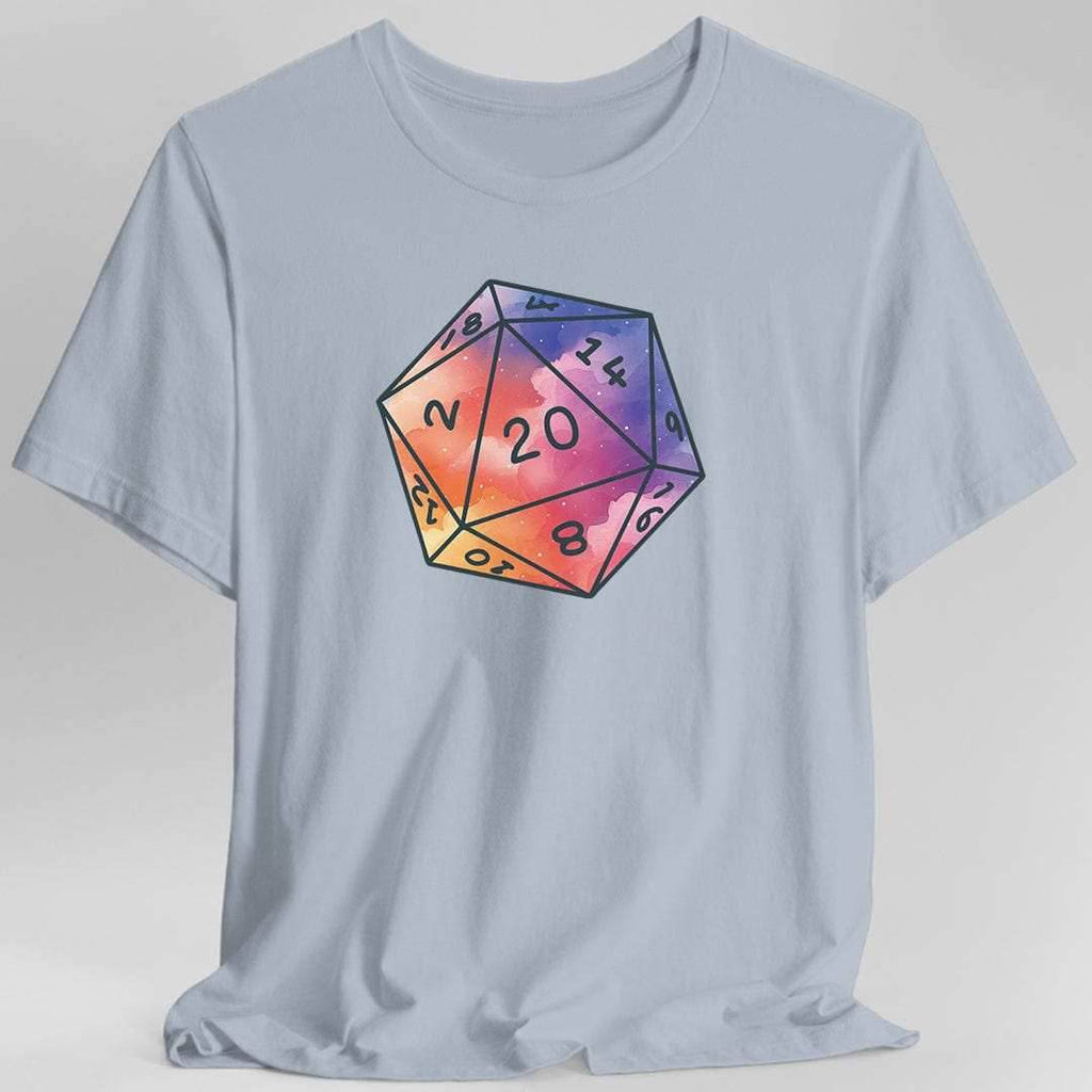 Watercolor Clouds D20 Dice Shirt - Light Blue / S