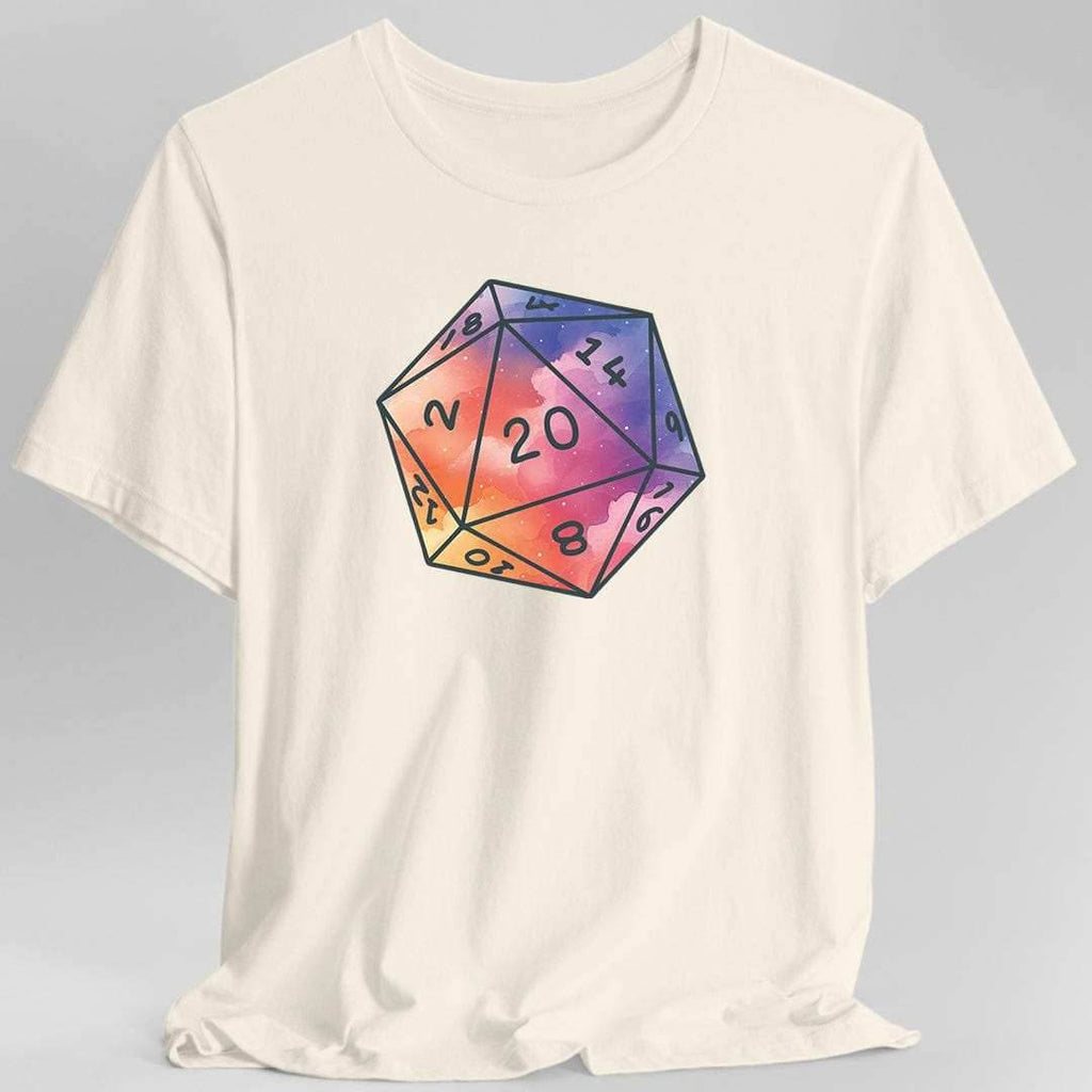 Watercolor Clouds D20 Dice Shirt - Natural / S