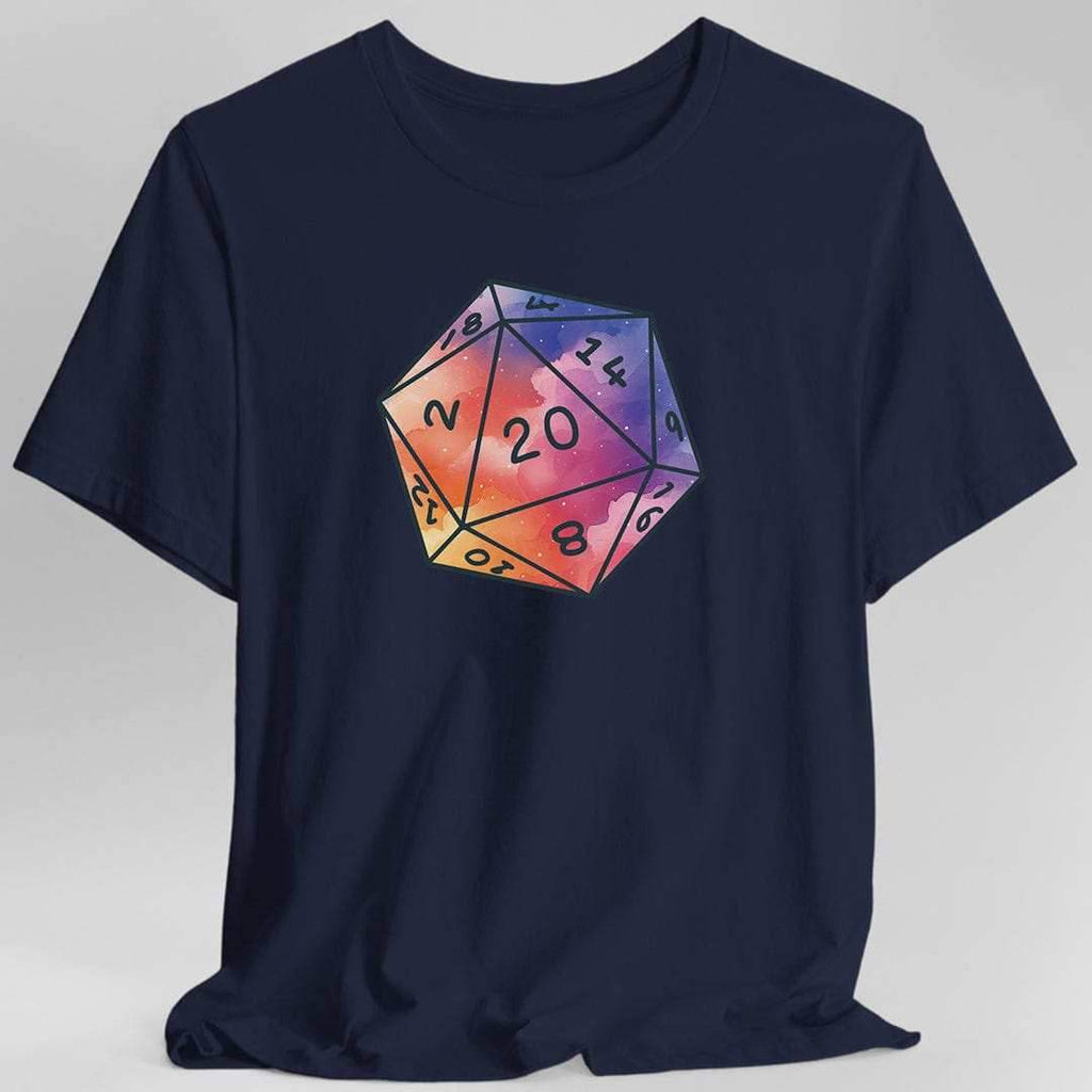 Watercolor Clouds D20 Dice Shirt - Navy / S