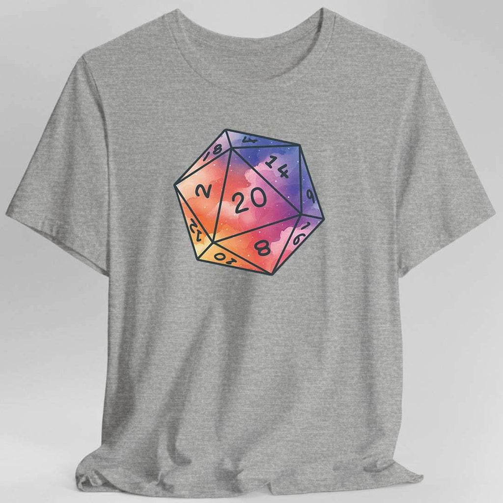 Watercolor Clouds D20 Dice Shirt - Sport Grey / S