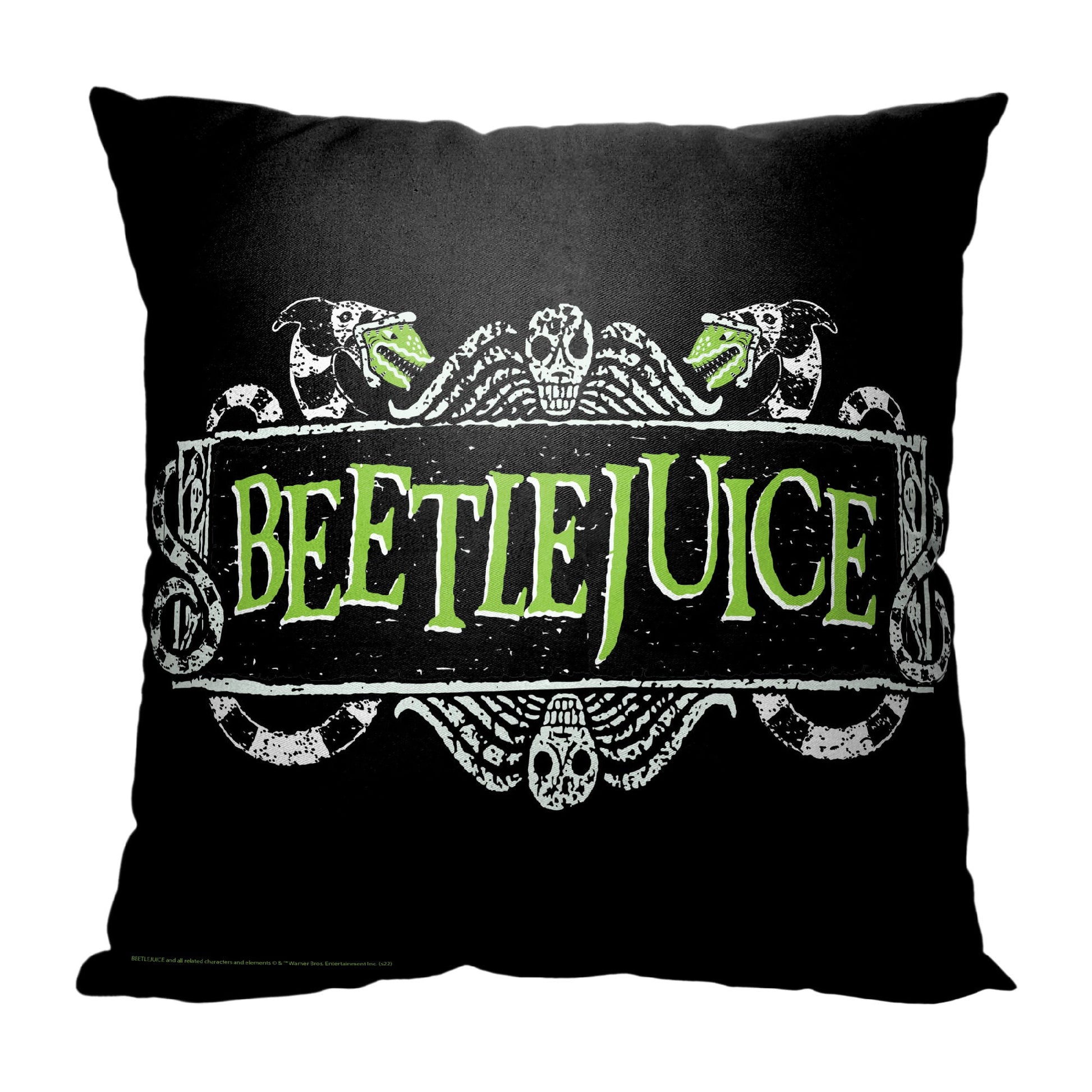 WB-Beetlejuice, Title Printed Throw Pillow, 18"x18"