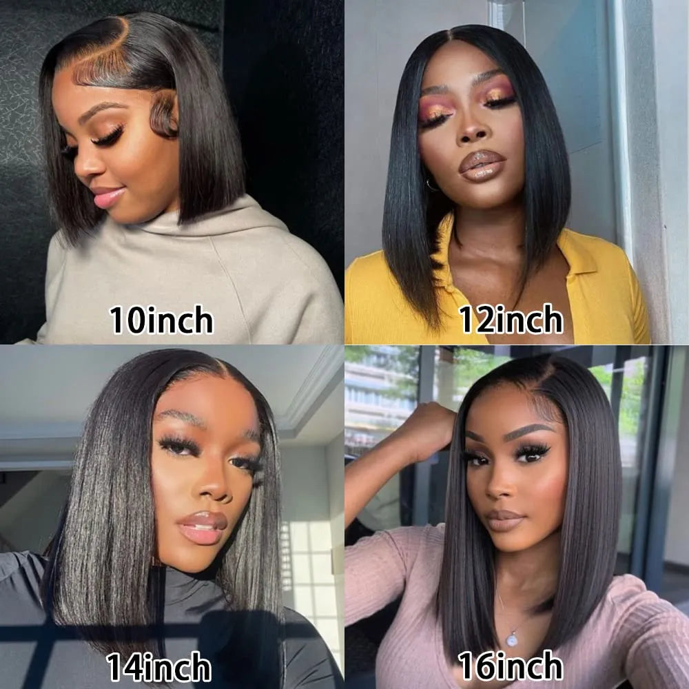 Wear To Go Wig Bob Glueless Wig 13x4 Bob Lace Frontal Wig Short Bob Wig Bone Straight Human Hair Wig Bob Hair Wig Pre Plucked