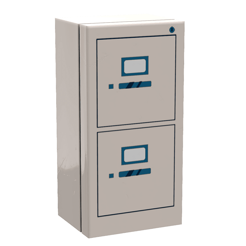 Filing Cabinet for Minifigs made using LEGO parts - B3 Customs - White
