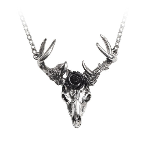 White Hart, Black Rose Pendant-0