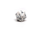 White Howlite D20 - Elvenkind Font - Role-Players