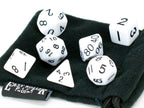 White Opaque Dice - 7 Piece Set - 