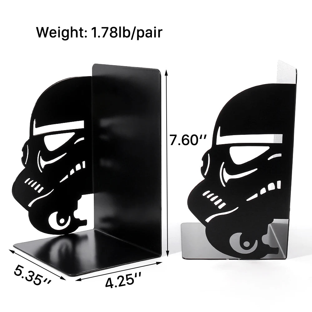 White Troopers Book Ends Organizer Book Iron Bookends Heavy Book Stand Shelf Book rack Stand Iron Home Desk Stationery