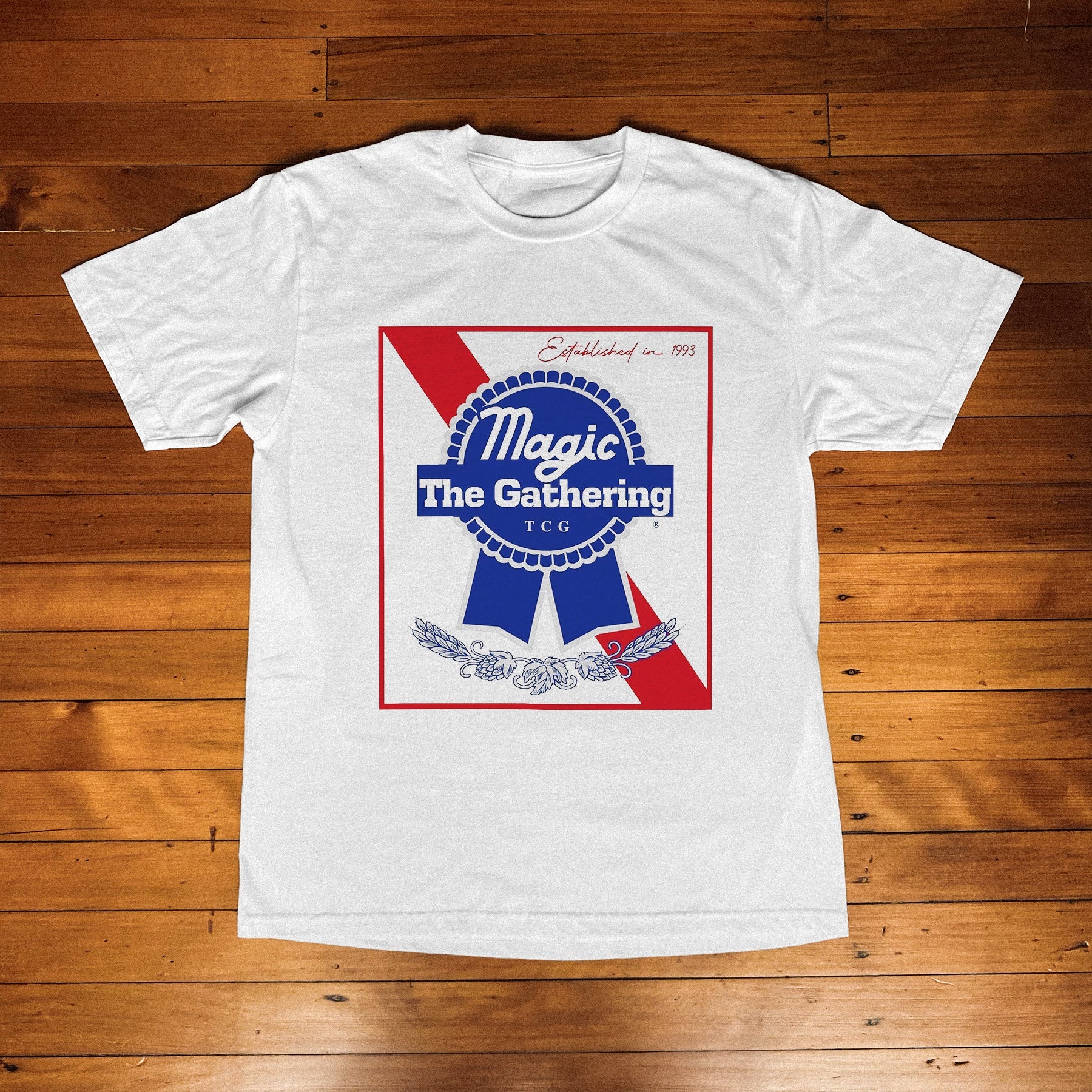Magic the Gathering Pabst Parody White Tee