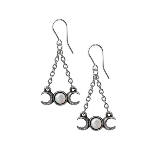 Wiccan Moon Dropper Earrings-0