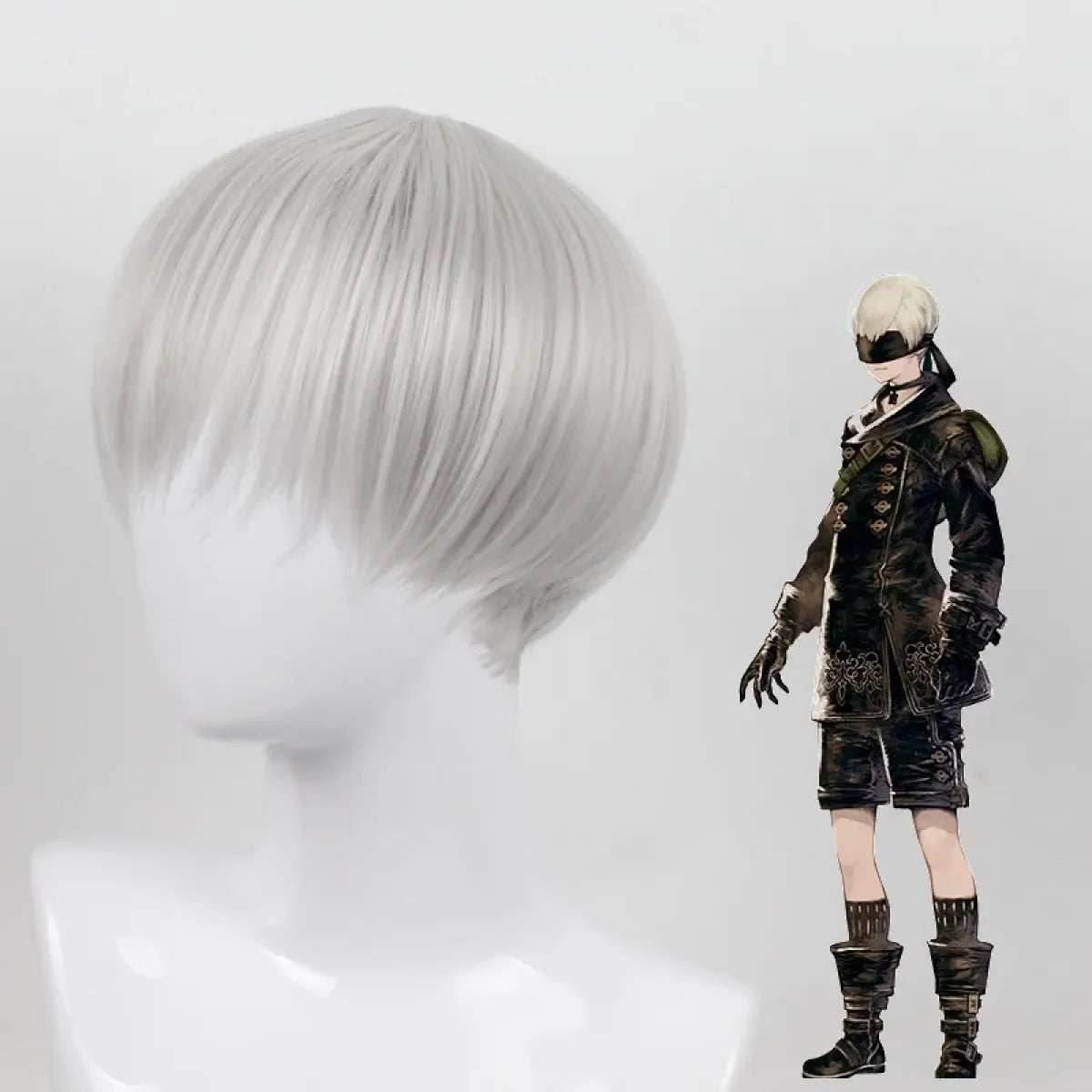 NieR: Automata 9S & 2B Cosplay Costume with Wig and Accessories - 9S Wig Only / S