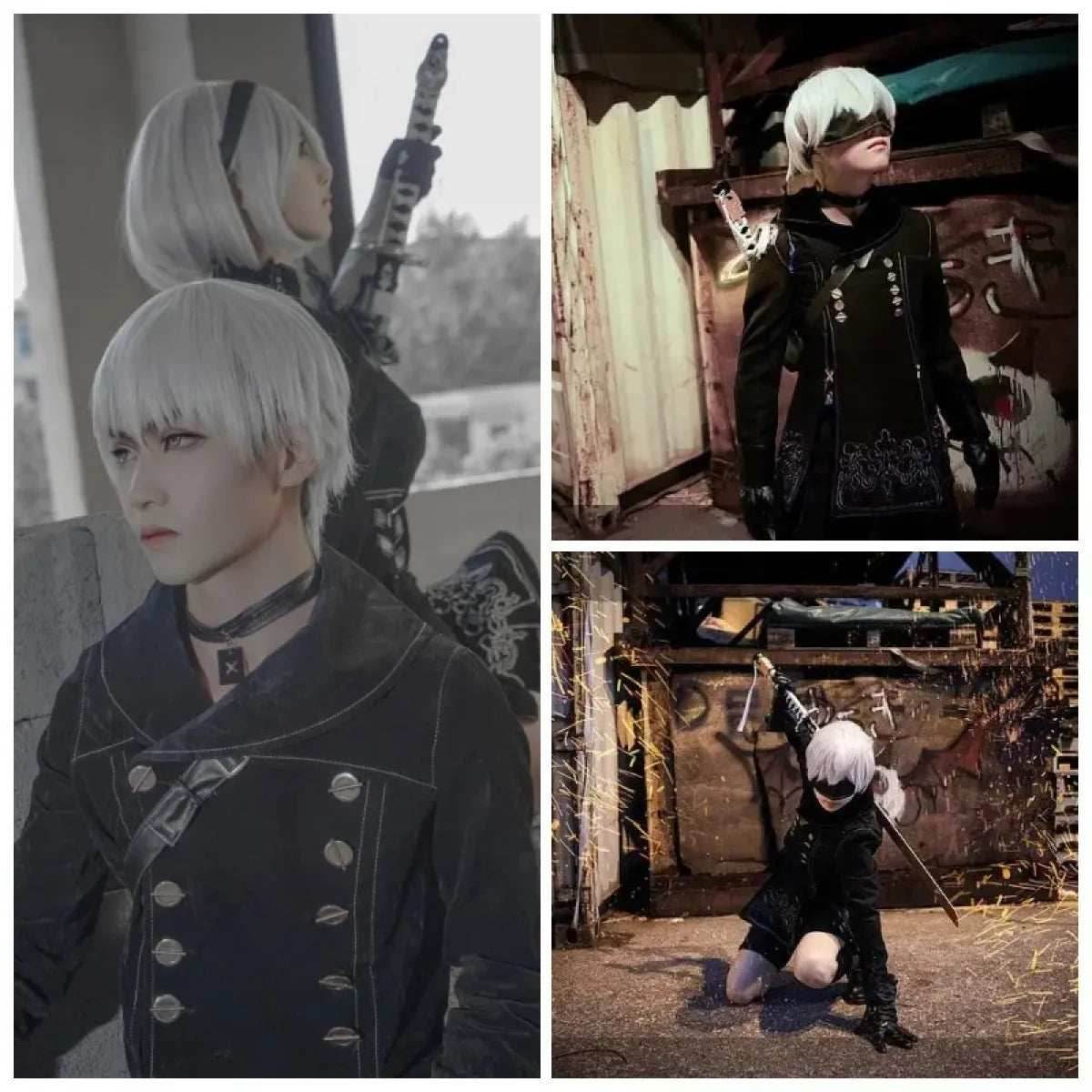 NieR: Automata 9S & 2B Cosplay Costume with Wig and Accessories - 9S Wig Only / S