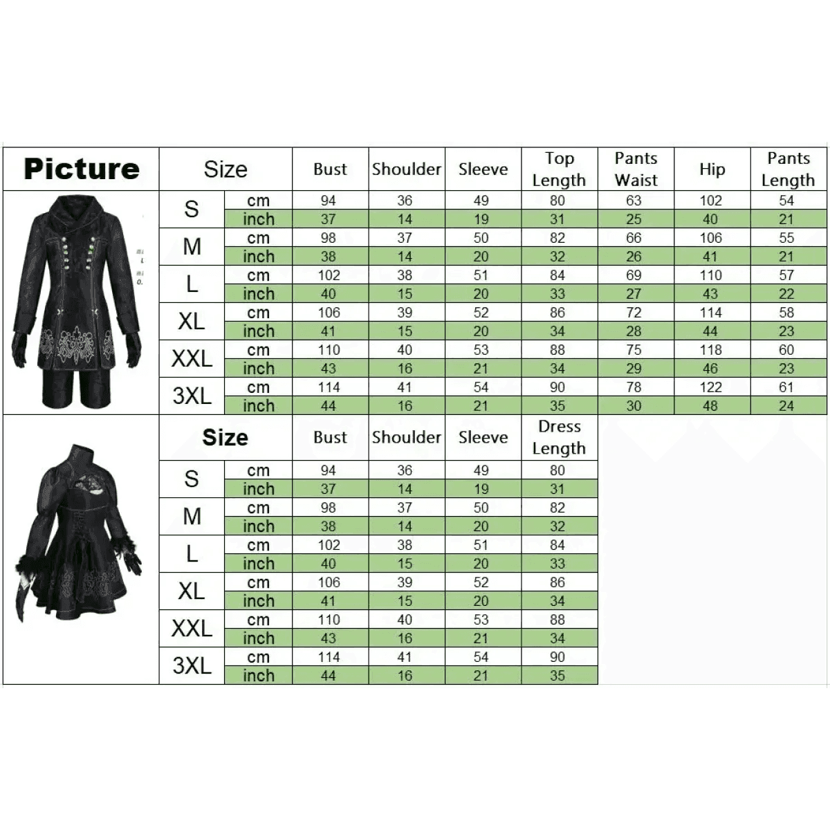 NieR: Automata 9S & 2B Cosplay Costume with Wig and Accessories - 9S Wig Only / S