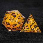 Wild Orange Panther Resin D&D Dice Set