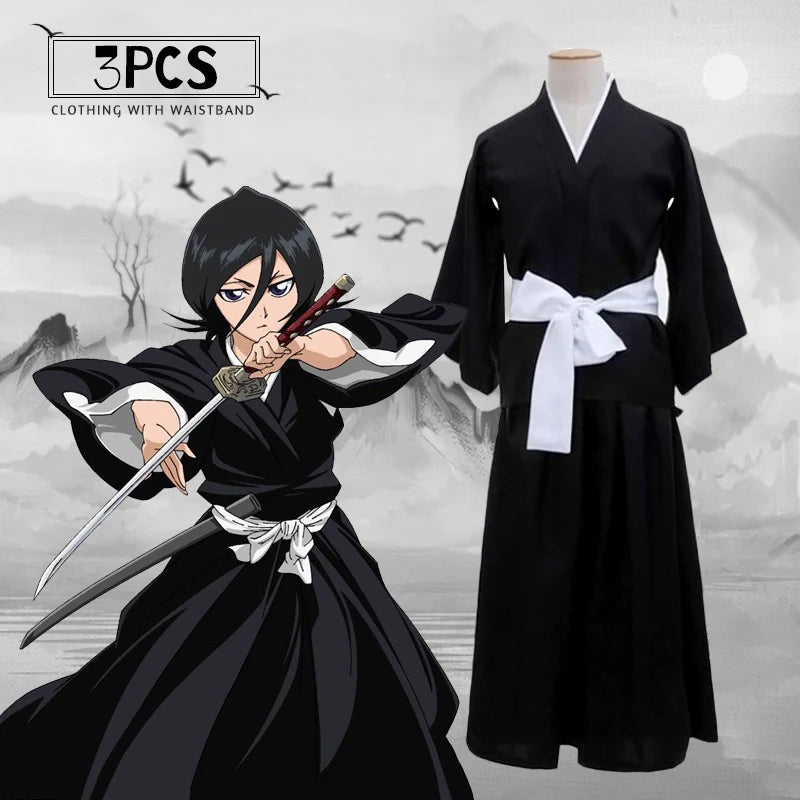 Wiltshire-Costumes de Cosplay Kuchiki Rukia, Kurosaki Ichigo Die Pa Soul Society, Kimono Kendigami, Tenue Complète, Guerre de Sa