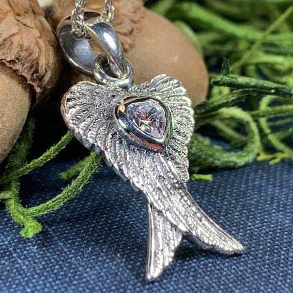Angel Wings Love Necklace - Amethyst