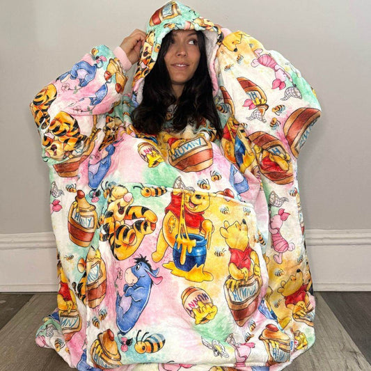 Winnie the Pooh & Friends Wearable Blanket Hoodie for Kids & Adults - adult