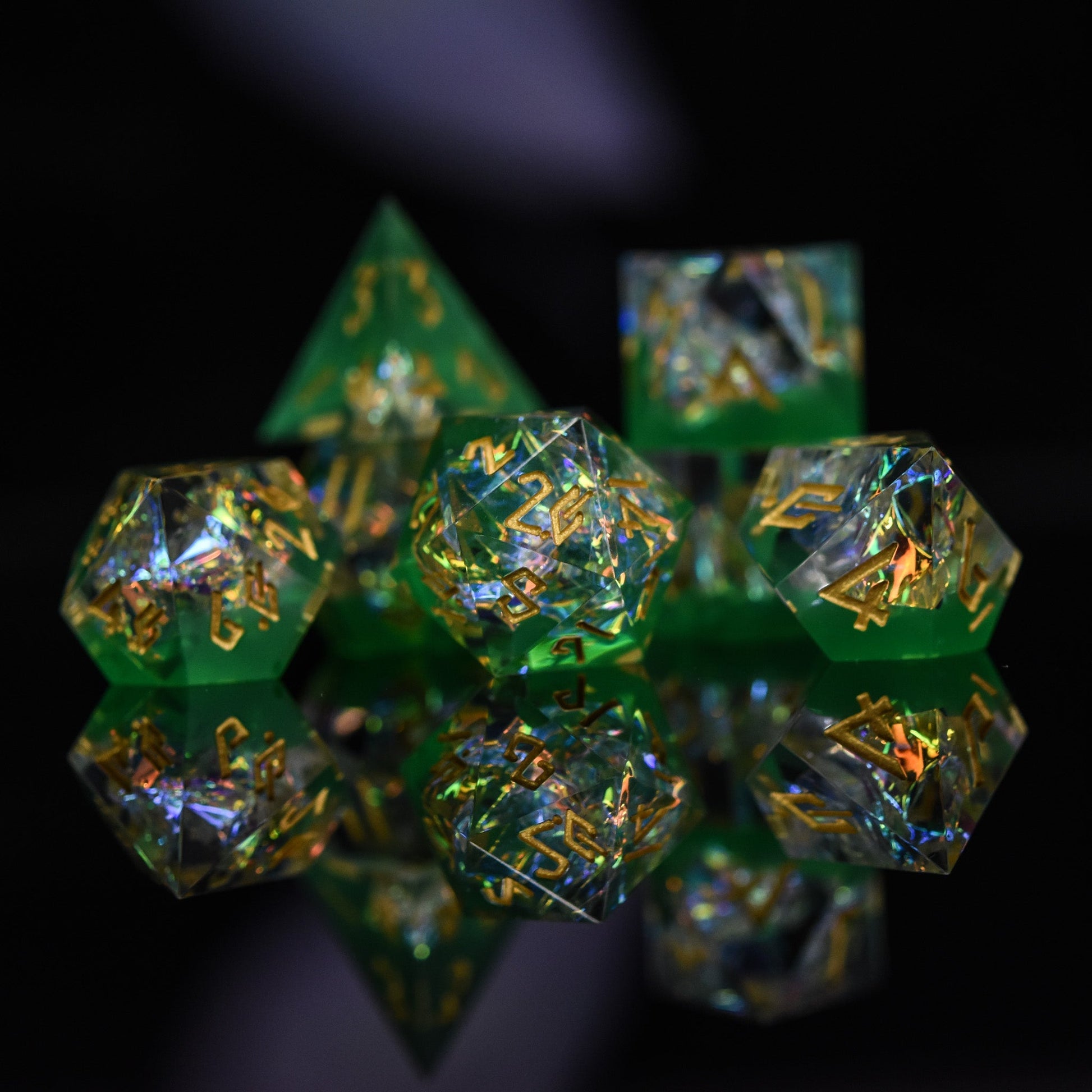 Witch Bolt Sharp-Edged Resin Dice Set