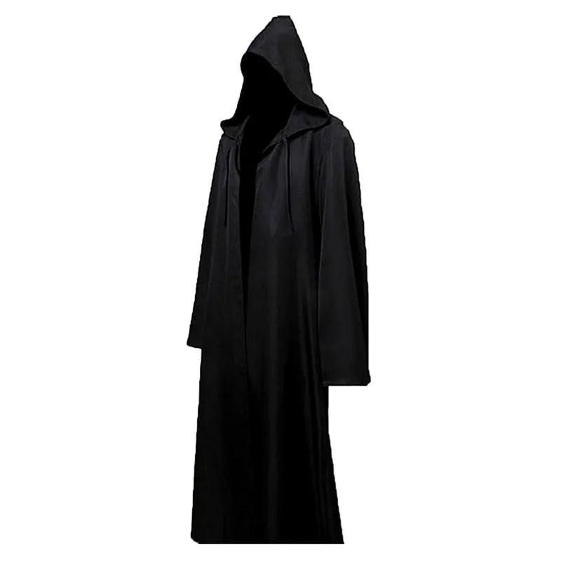 Witch Long Shirt Hooded Black Robe Halloween Cloak Cosplay Costumes Adults and Kids Scary Ghost Play Cloak Robe