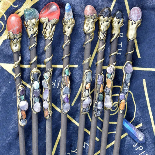 witchcraft Natural Crystal Magic Wand Amethyst Altar Stones Wizard Princess Fairy Magic Wands Home Decor Handmade Jewelry