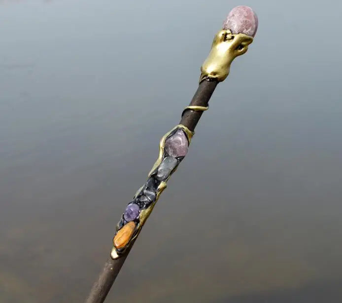 witchcraft Natural Crystal Magic Wand Amethyst Altar Stones Wizard Princess Fairy Magic Wands Home Decor Handmade Jewelry