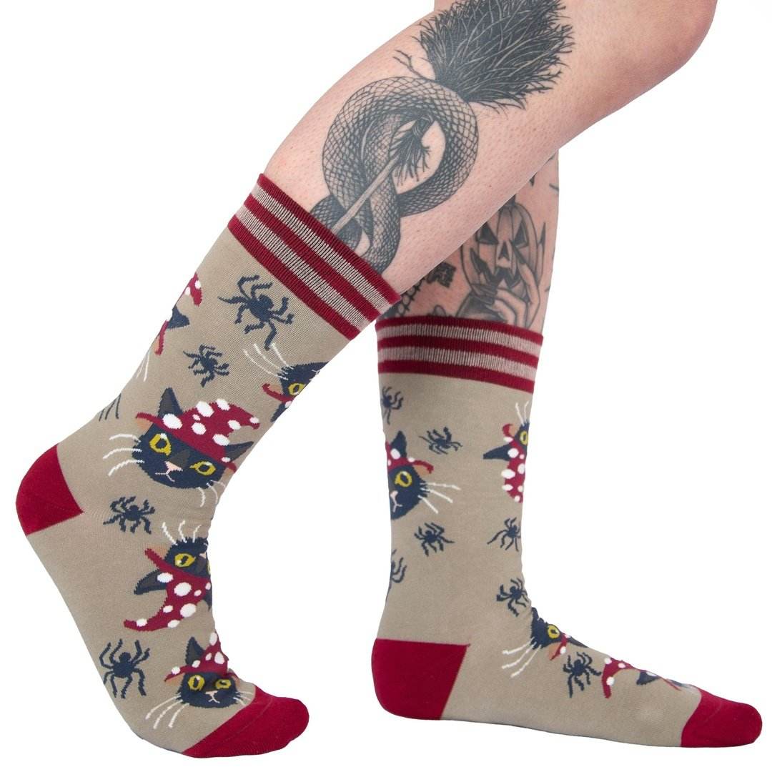 Witchy Whiskers Crew Socks - 
