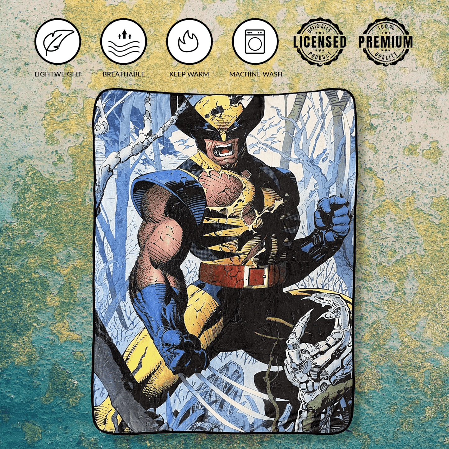 Marvel Wolverine Cover Jim Lee Fleece Throw Blanket - 
