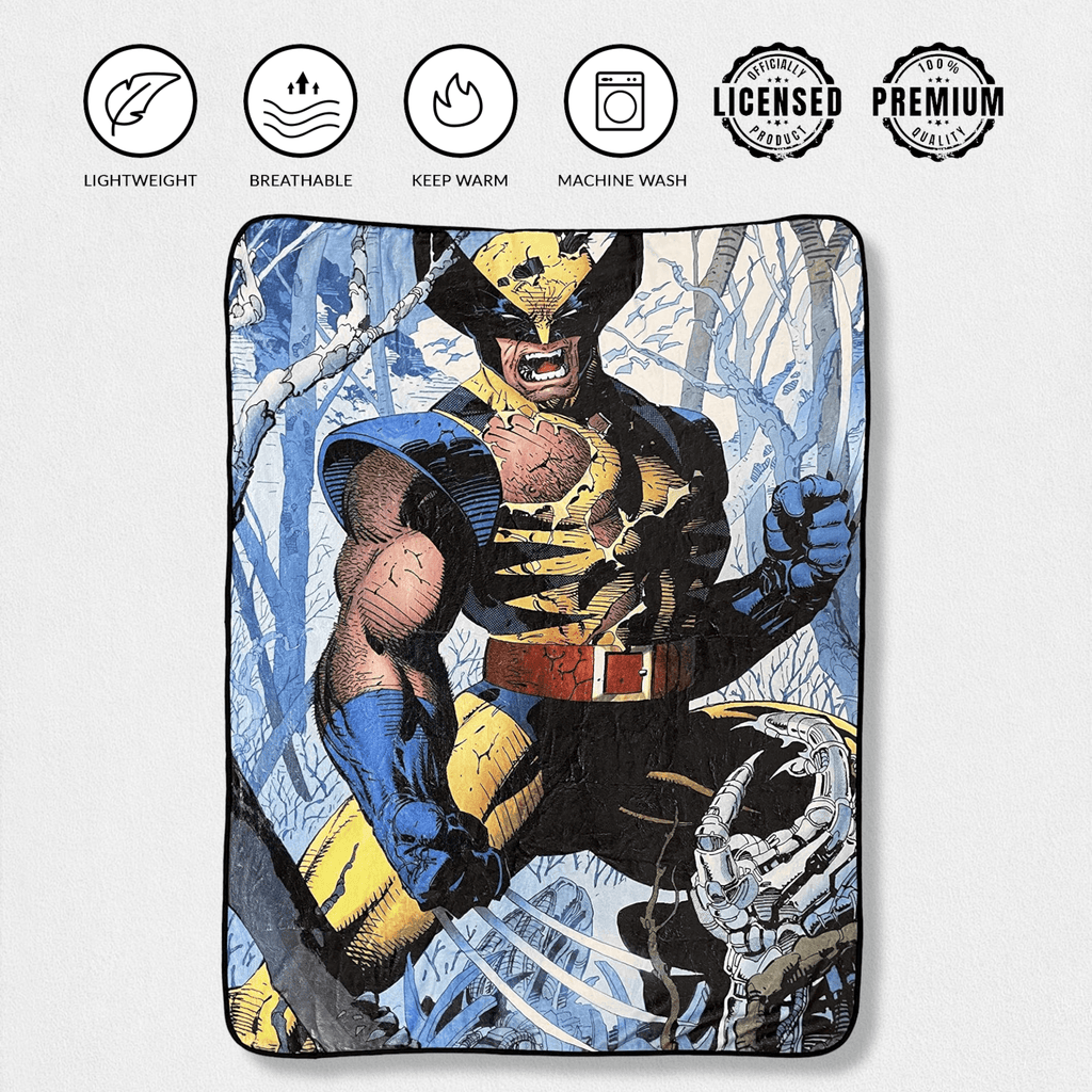 Marvel Wolverine Cover Jim Lee Fleece Throw Blanket - 