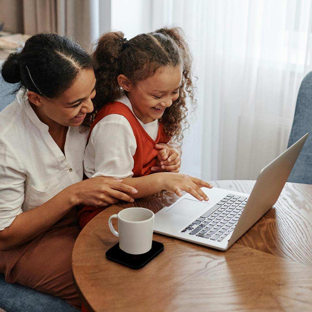 3dRose Heike Köhnen Design Fantasy - T Rex Skeleton on Vintage Background - Coasters