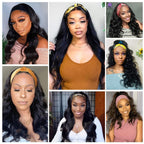 Women's Headband Wig Body Wave Natural Black Blonde Wigs with Headband Fake Hair Synthetic Wigs For Black Women Cosplay Wigs For Women Gifts for girlfriends