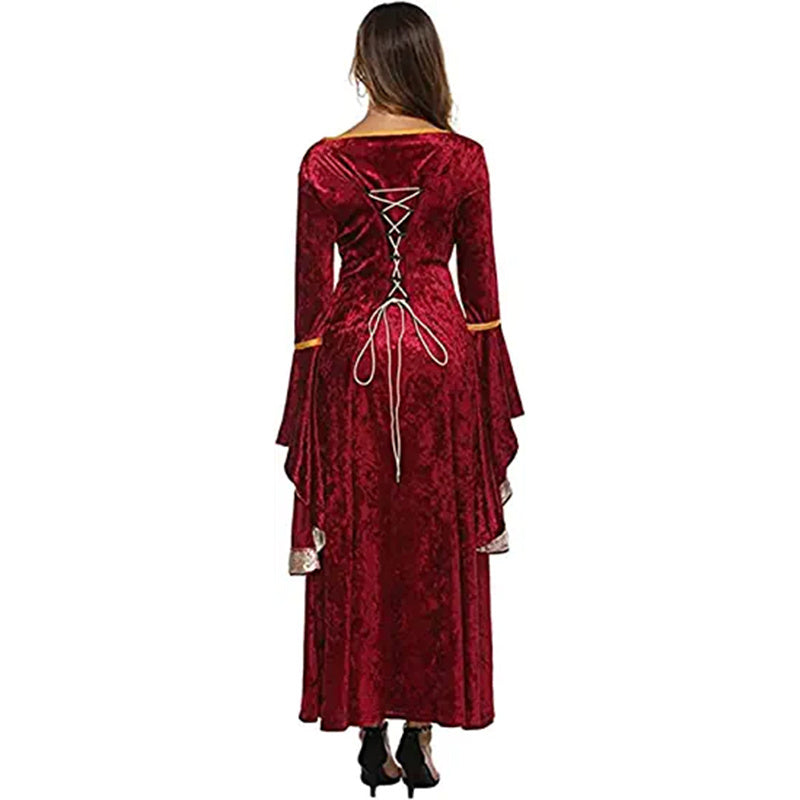 Women's Renaissance Medieval Costume Over Long Retro Gown