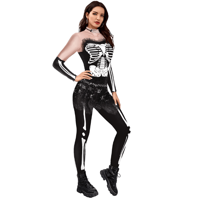 Women's Sexy Skeleton Costume for Halloween