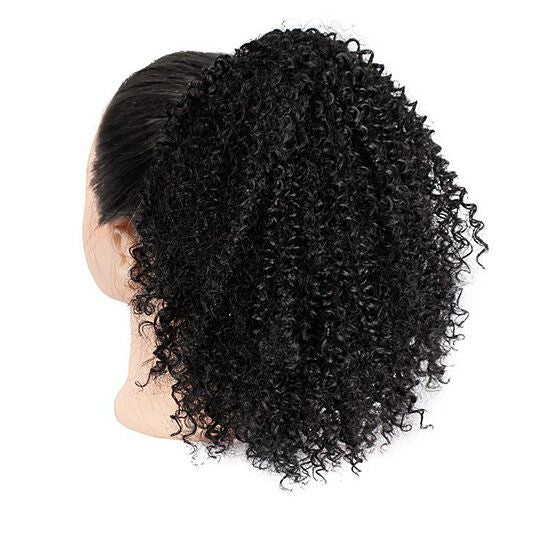 Women Synthetic Hair Afro Curly Ponytail Puff Short Wig Extension Hairpiece