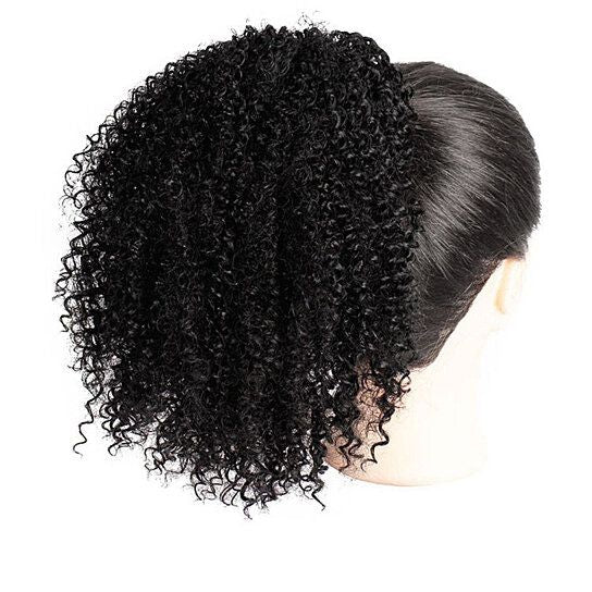 Women Synthetic Hair Afro Curly Ponytail Puff Short Wig Extension Hairpiece