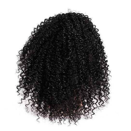 Women Synthetic Hair Afro Curly Ponytail Puff Short Wig Extension Hairpiece