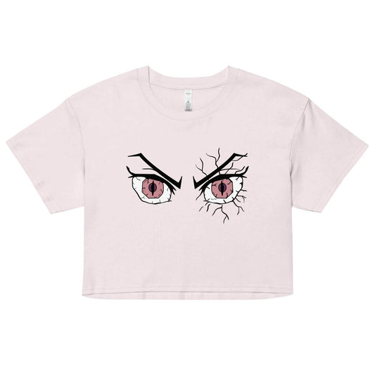 Nezuko Eyes Unisex Anime Crop Top - Light Pink / XS