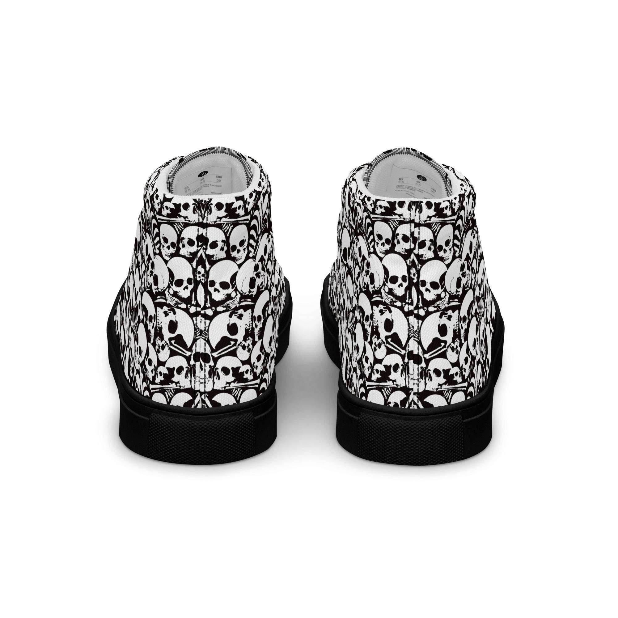 Skull and Bones Ossuary Women’s High Top Canvas Shoes - 5
