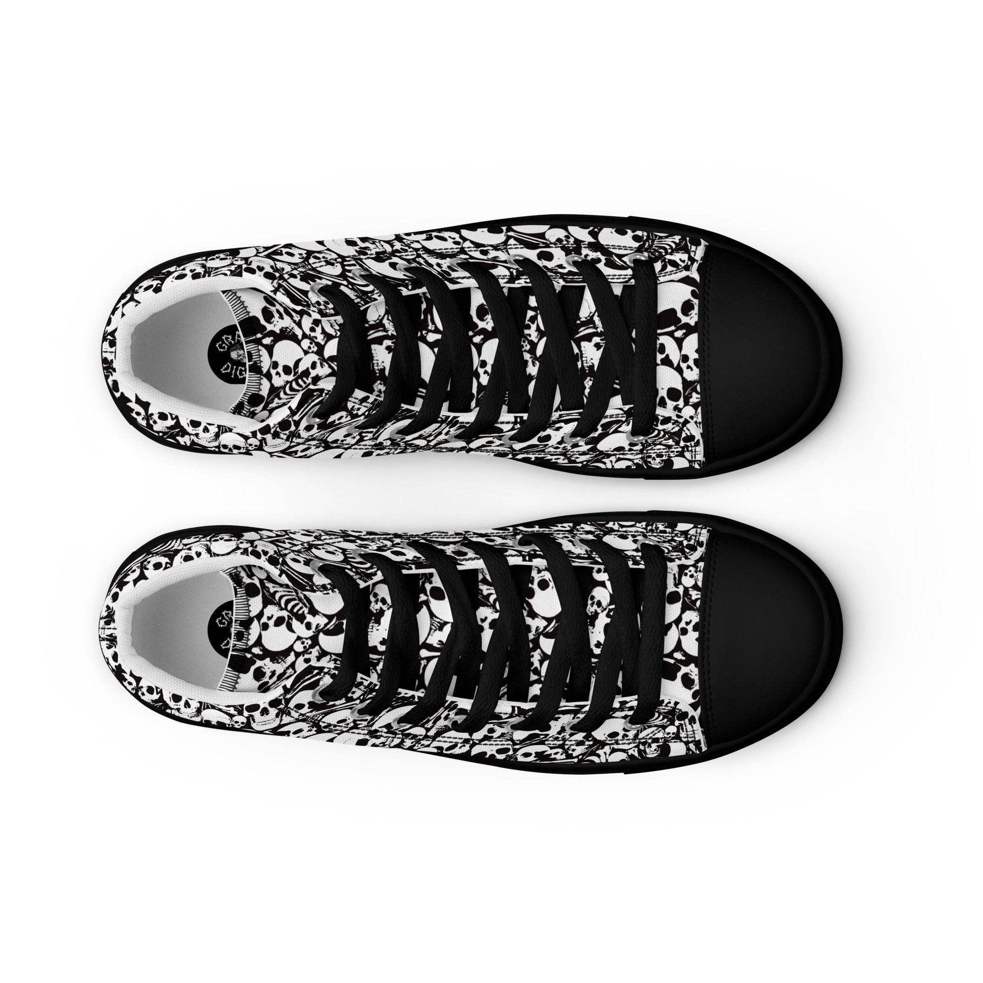 Skull and Bones Ossuary Women’s High Top Canvas Shoes - 5
