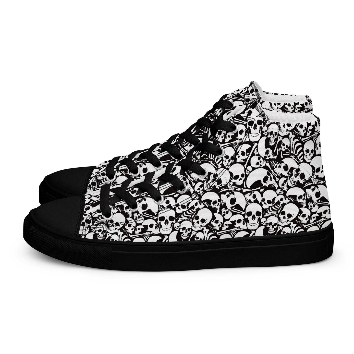 Skull and Bones Ossuary Women’s High Top Canvas Shoes - 5
