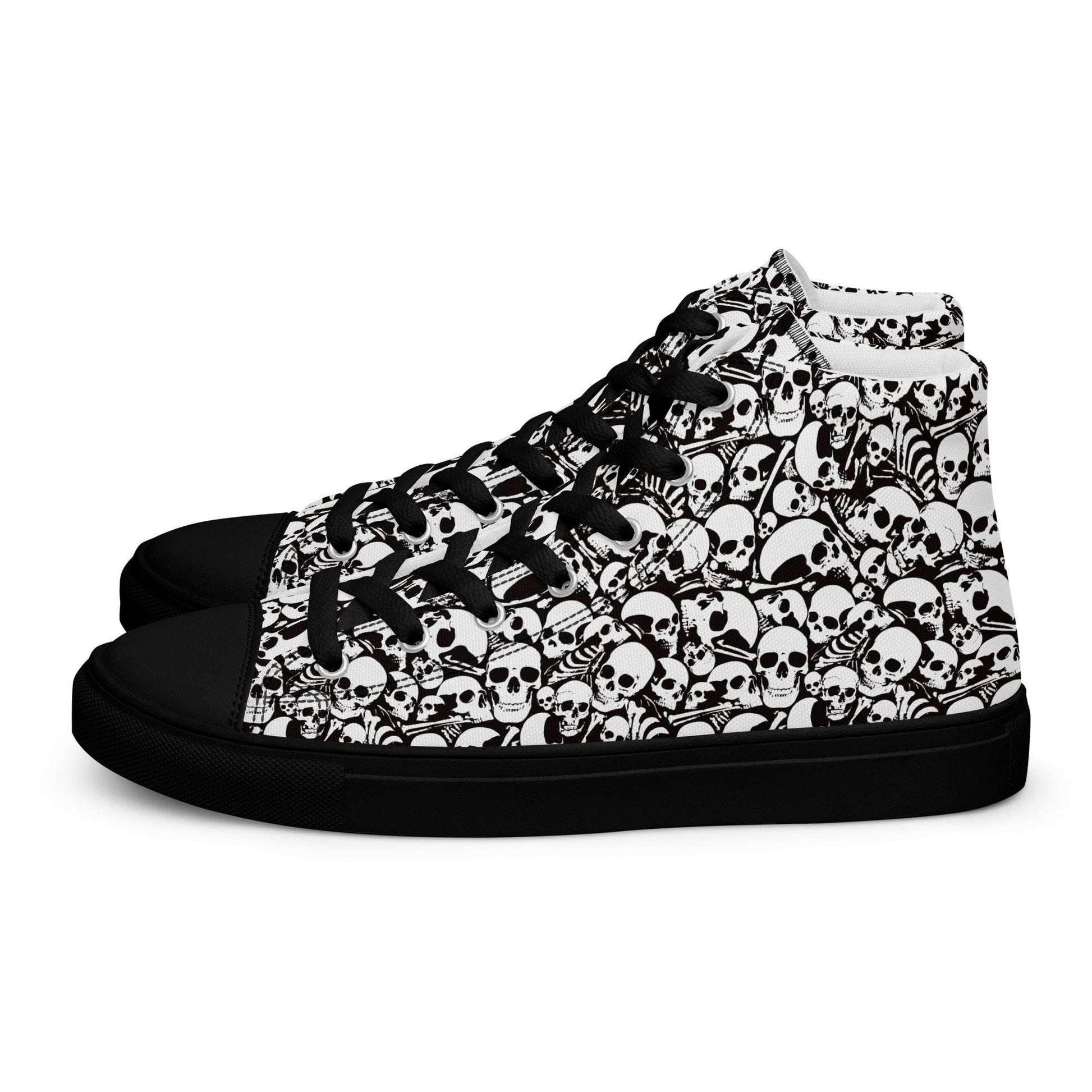 Skull and Bones Ossuary Women’s High Top Canvas Shoes - 5