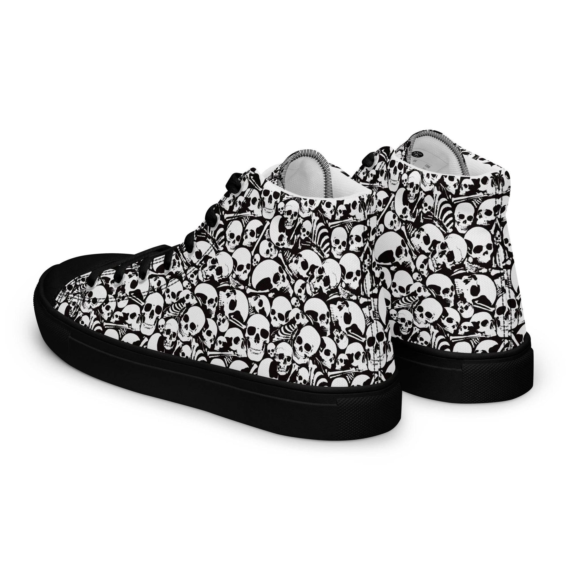 Skull and Bones Ossuary Women’s High Top Canvas Shoes - 5
