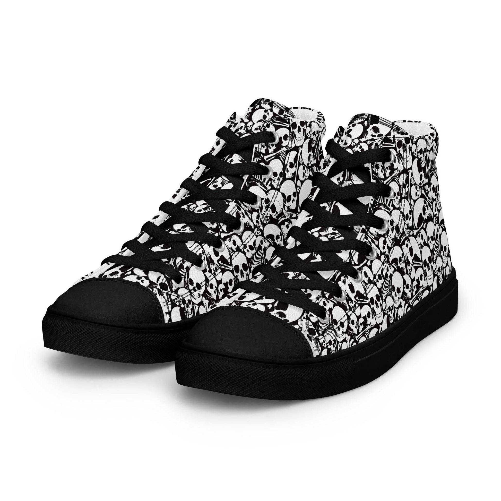 Skull and Bones Ossuary Women’s High Top Canvas Shoes - 5
