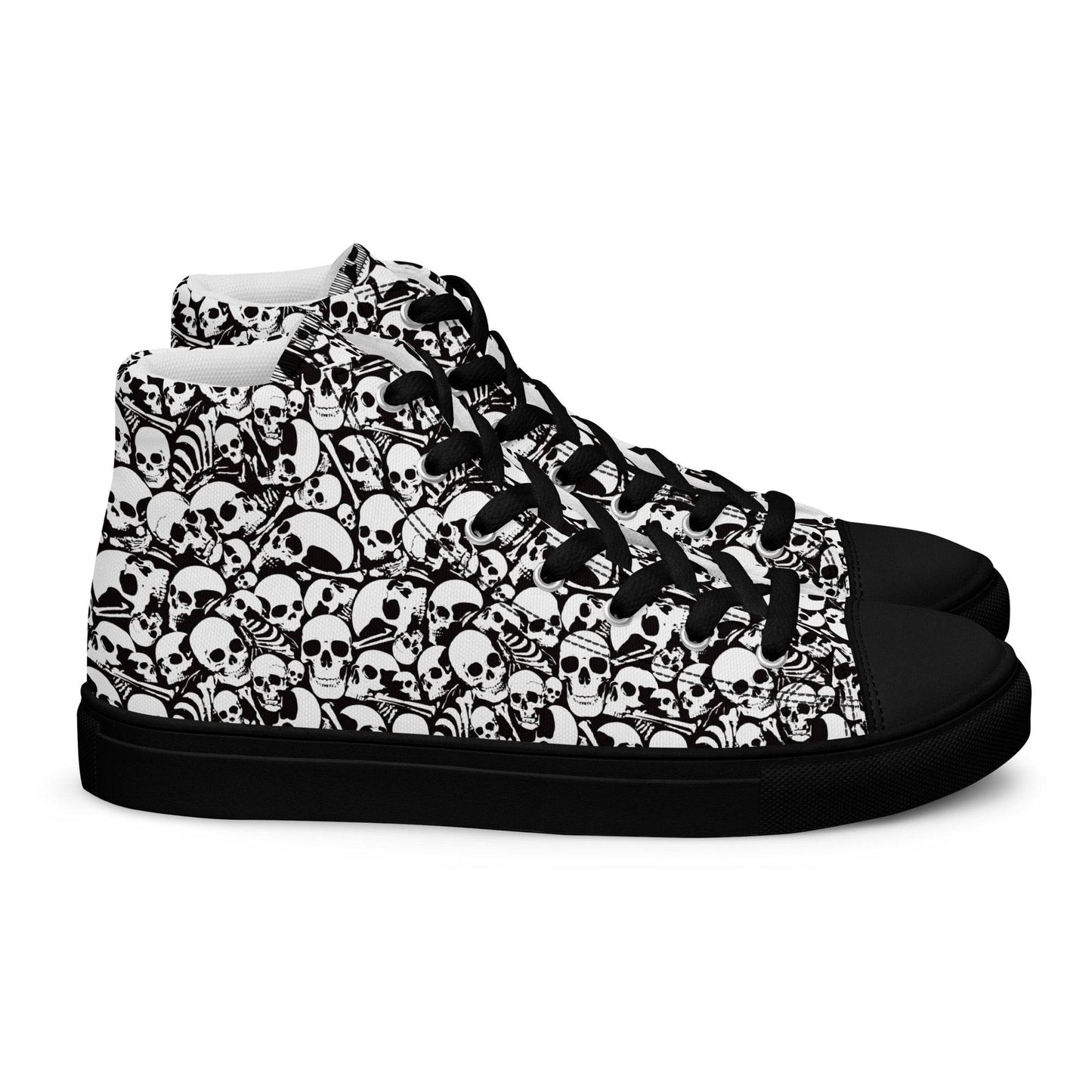 Skull and Bones Ossuary Women’s High Top Canvas Shoes - 5